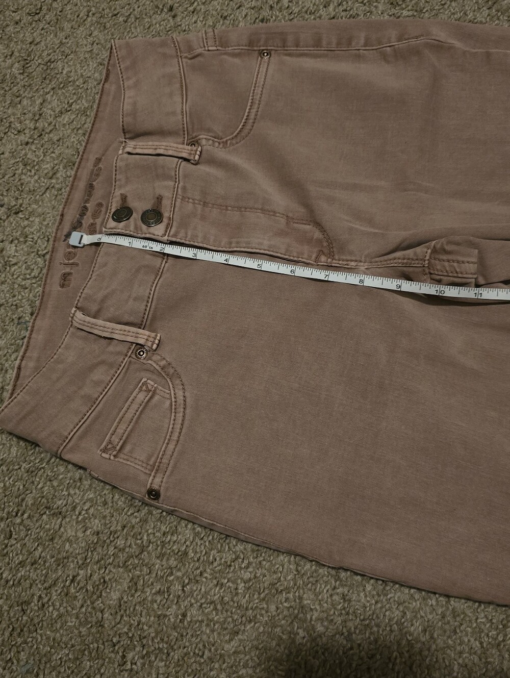 Small High Waisted Skinny Pants in Mauve/Dusty Pink - Picture 5 of 7